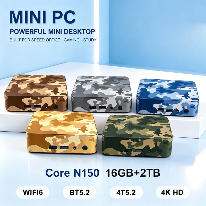 Home Office Windows 11 - Camouflage Intel N150 Mini PC Windows