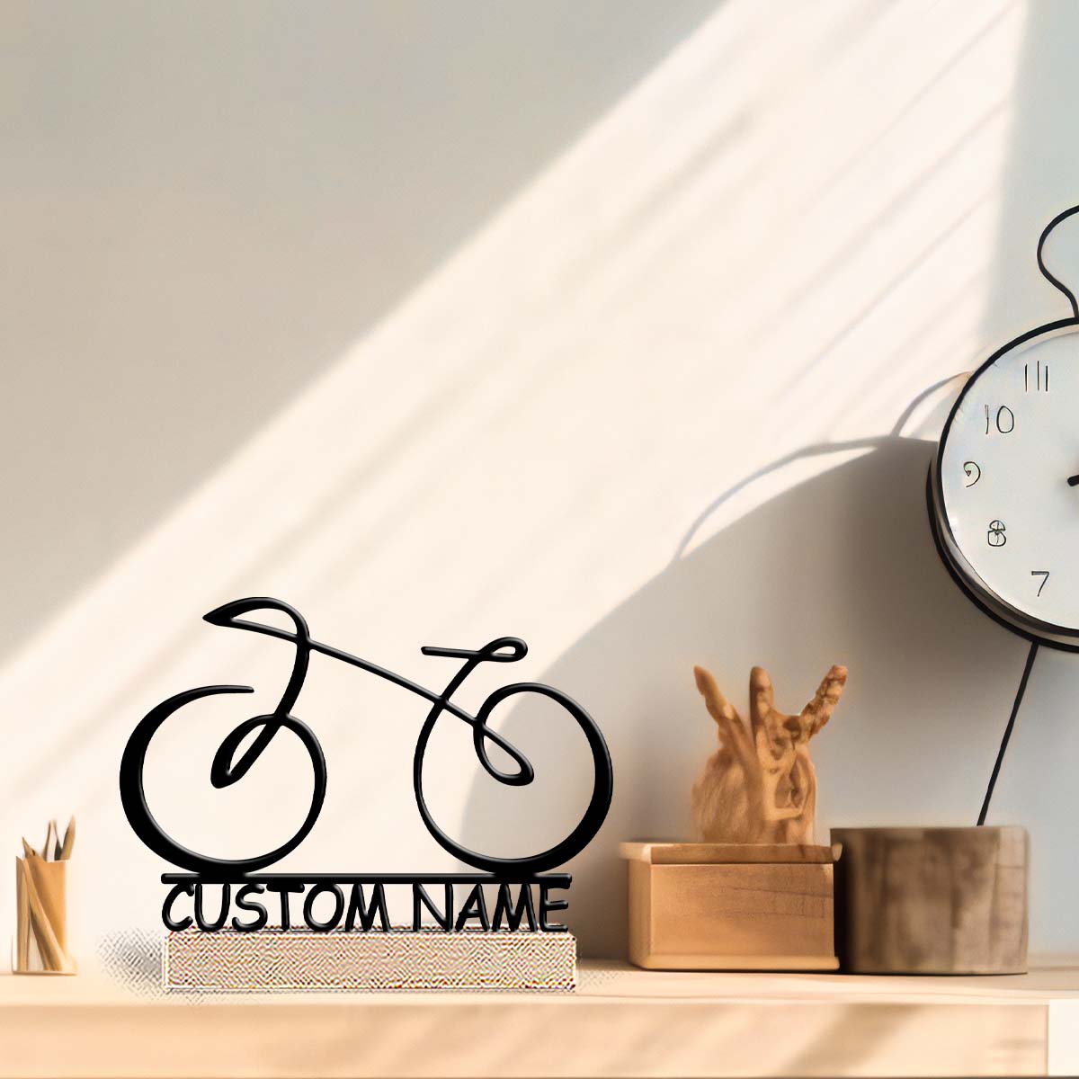 Home Office For - 1Pc Csutom Name Modern Line Bike