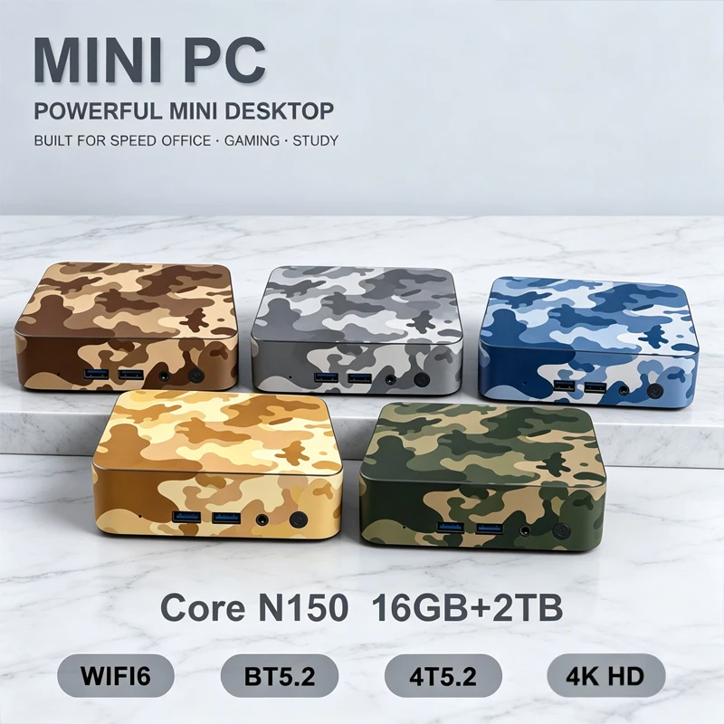 Home Office Windows 11 - Camouflage Intel N150 Mini PC Windows