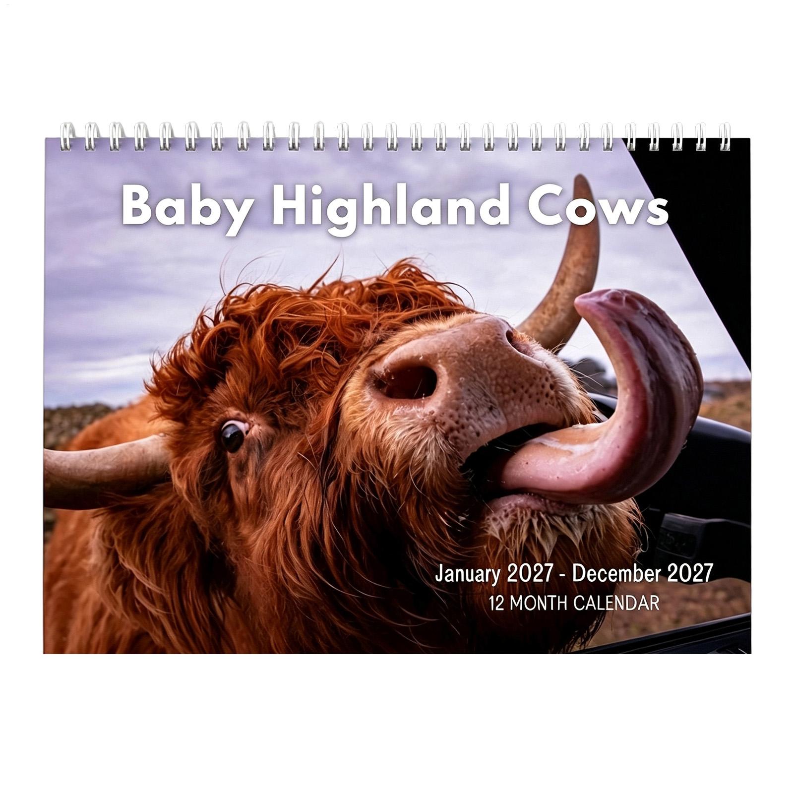 Home Office Wallpaper - Wall Calendar 2027 Funny Cow Large