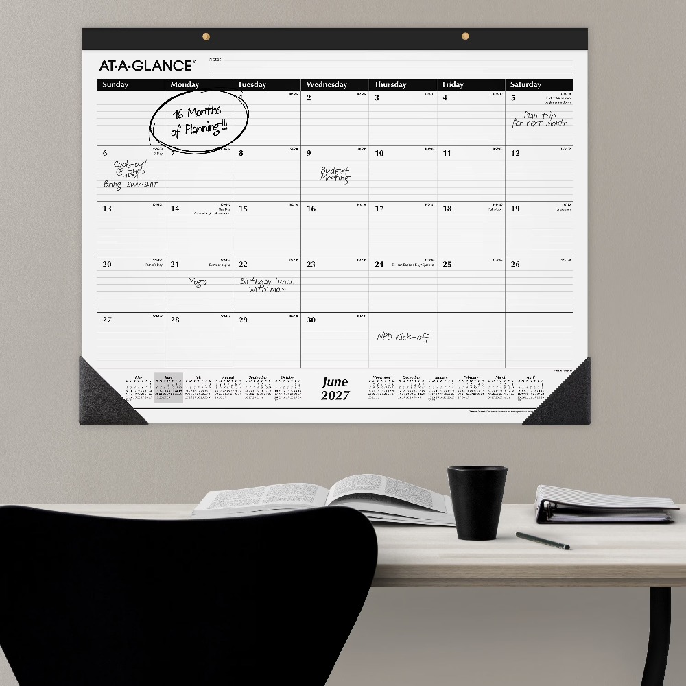 Home Office Wallpaper - 2026-2027 Oversized Academic Desk Calendar Planner,