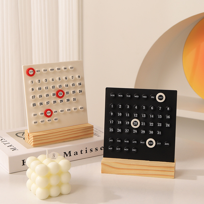 Home Office Gadgets - Acrylic Wooden Base Handmade DIY Calendar