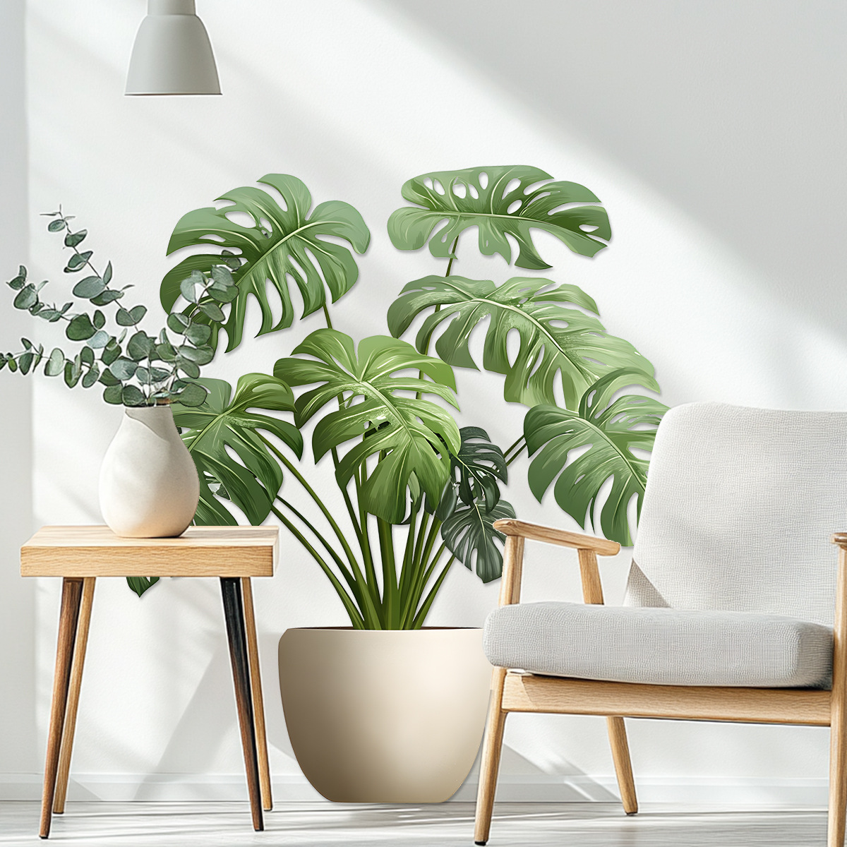 Home Office Wallpaper - 3D Sticker Green Plant Pot Wall