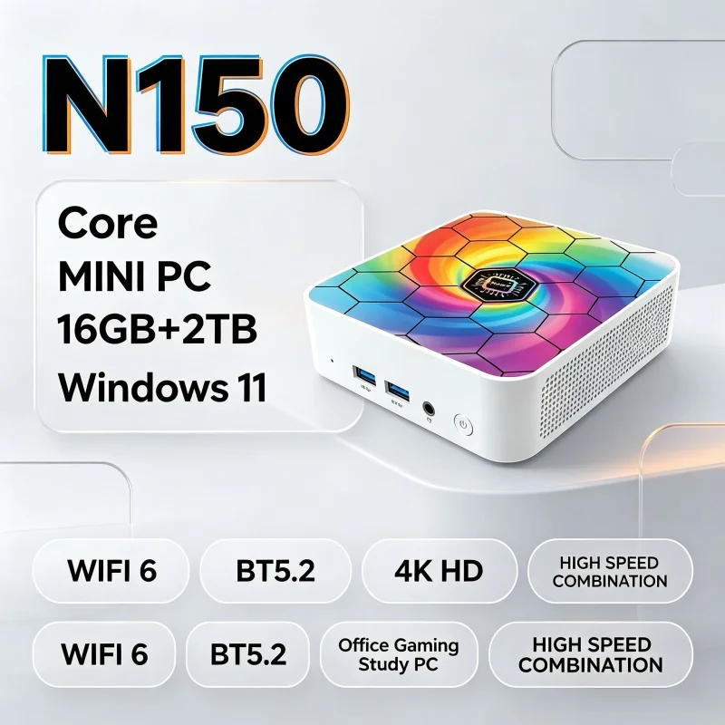 Home Office Windows 11 - Compact Slim Mini PC Core N150