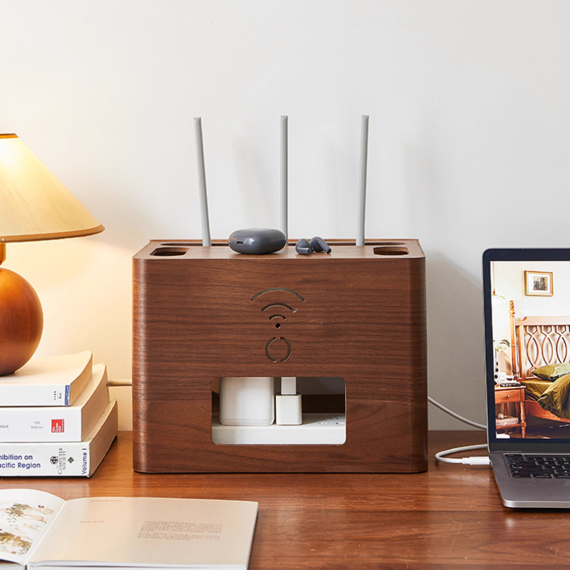 Cable Management Box - Upscale WiFi Router Storage Box Desktop