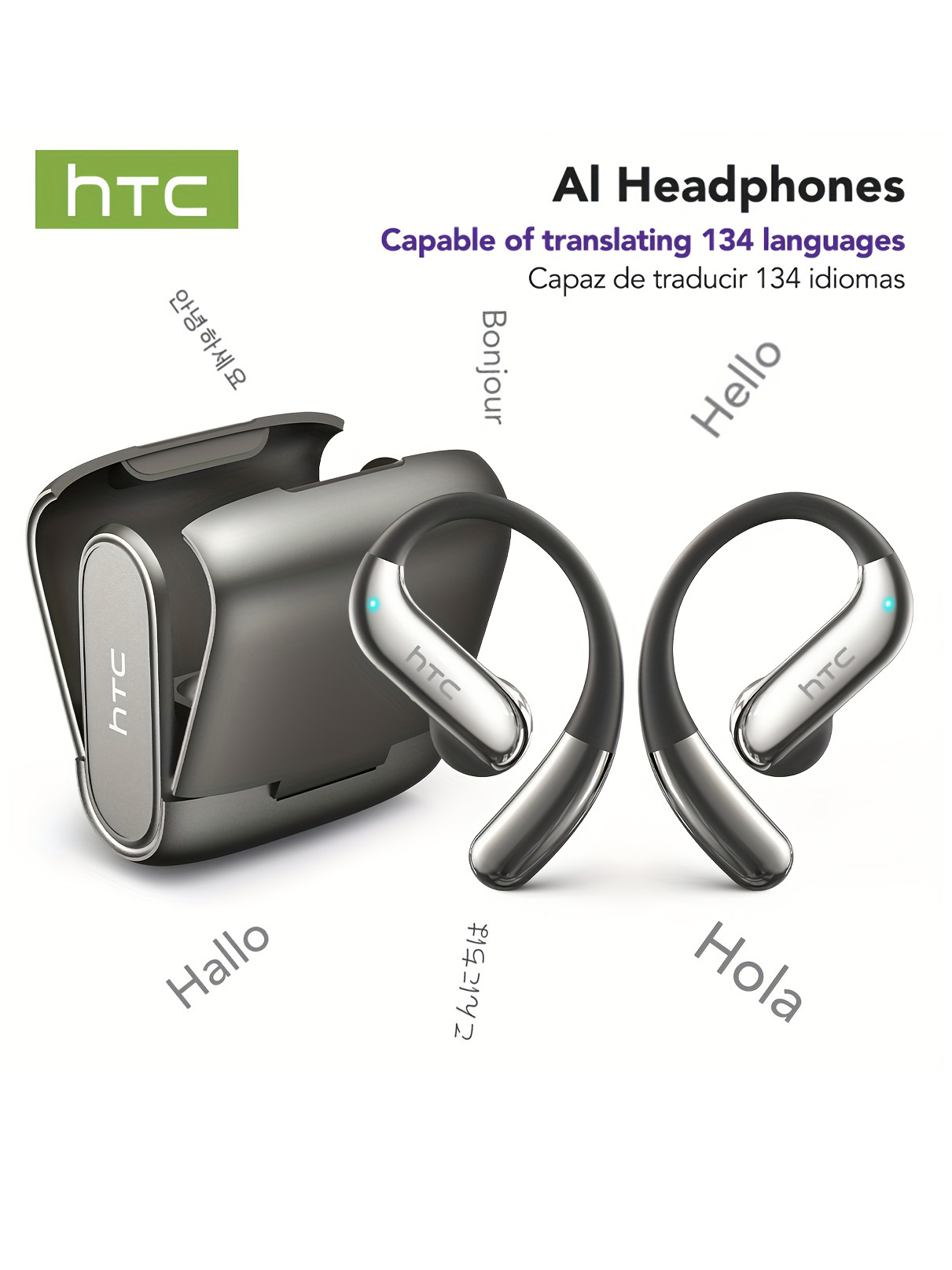 Noise Canceling Headphones - Open-ear Bluetooth Headphones HTC 30 Hrs