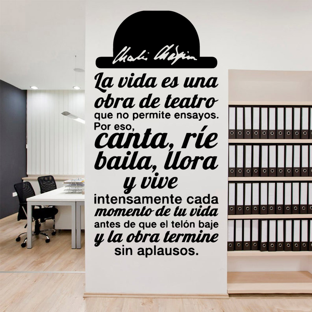 Home Office Wallpaper - 1 pc Spanish Motivational texts Waterproof