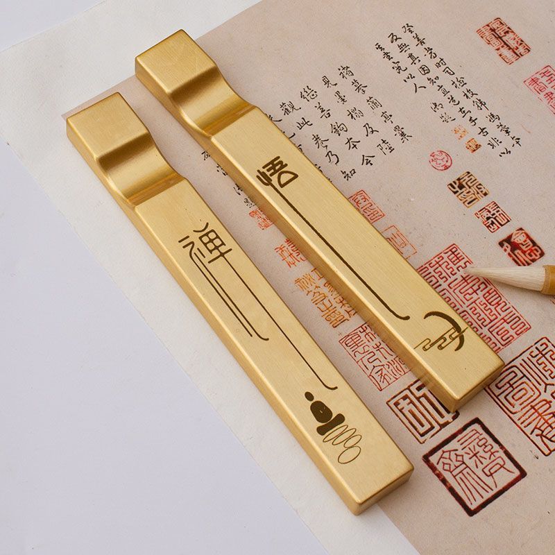 Home Office For Two - Solid Brass Two in One Paperweight