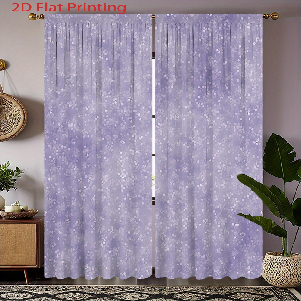 Home Office Interior Design - Purple Sparkle Curtains Window Drapes Living