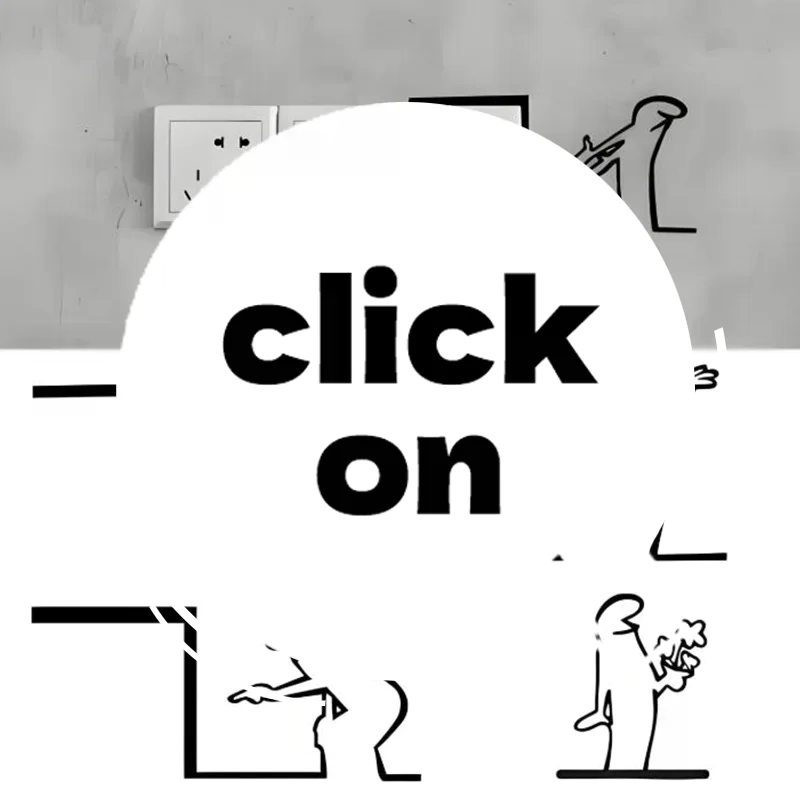 Home Office Wallpaper - Minimalist La Linea Switch Sticker Cartoon