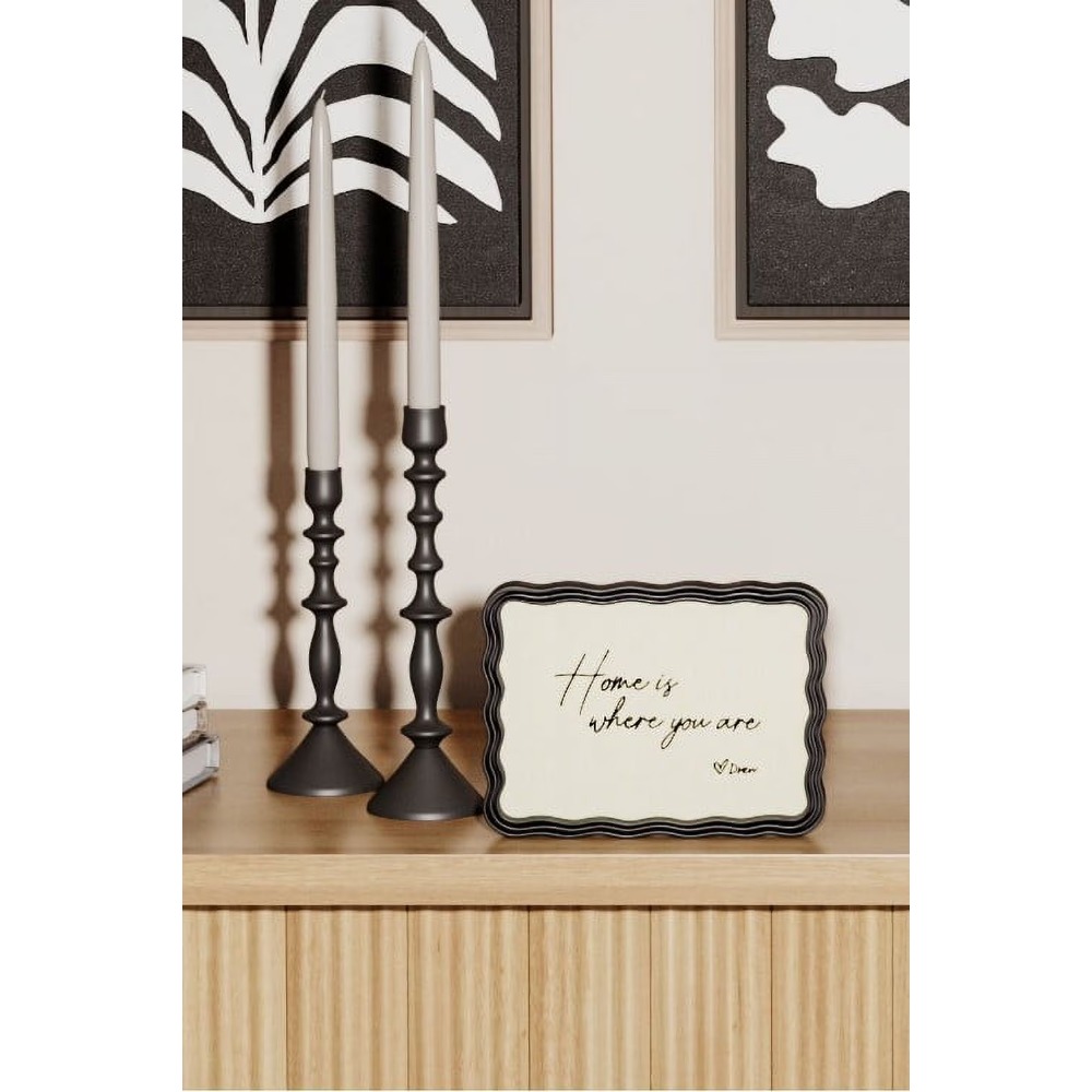 Black Wavey Frame Canvas Typog - огляд і ціна Home Office For Two