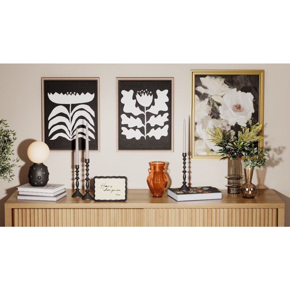 Black Wavey Frame Canvas Typog - огляд і ціна Home Office For Two