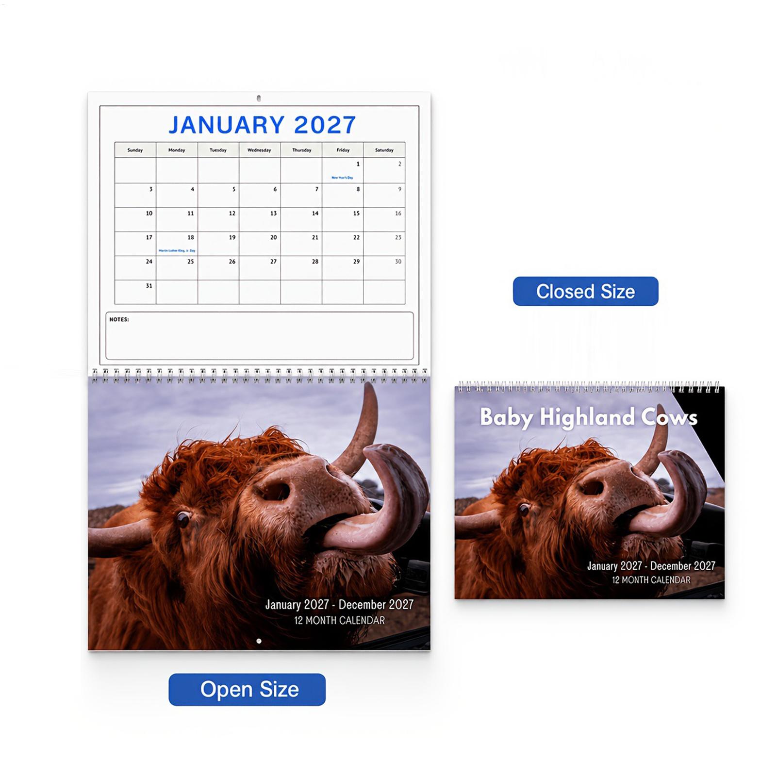 Wall Calendar 2027 Funny Cow L - огляд і ціна Home Office Wallpaper