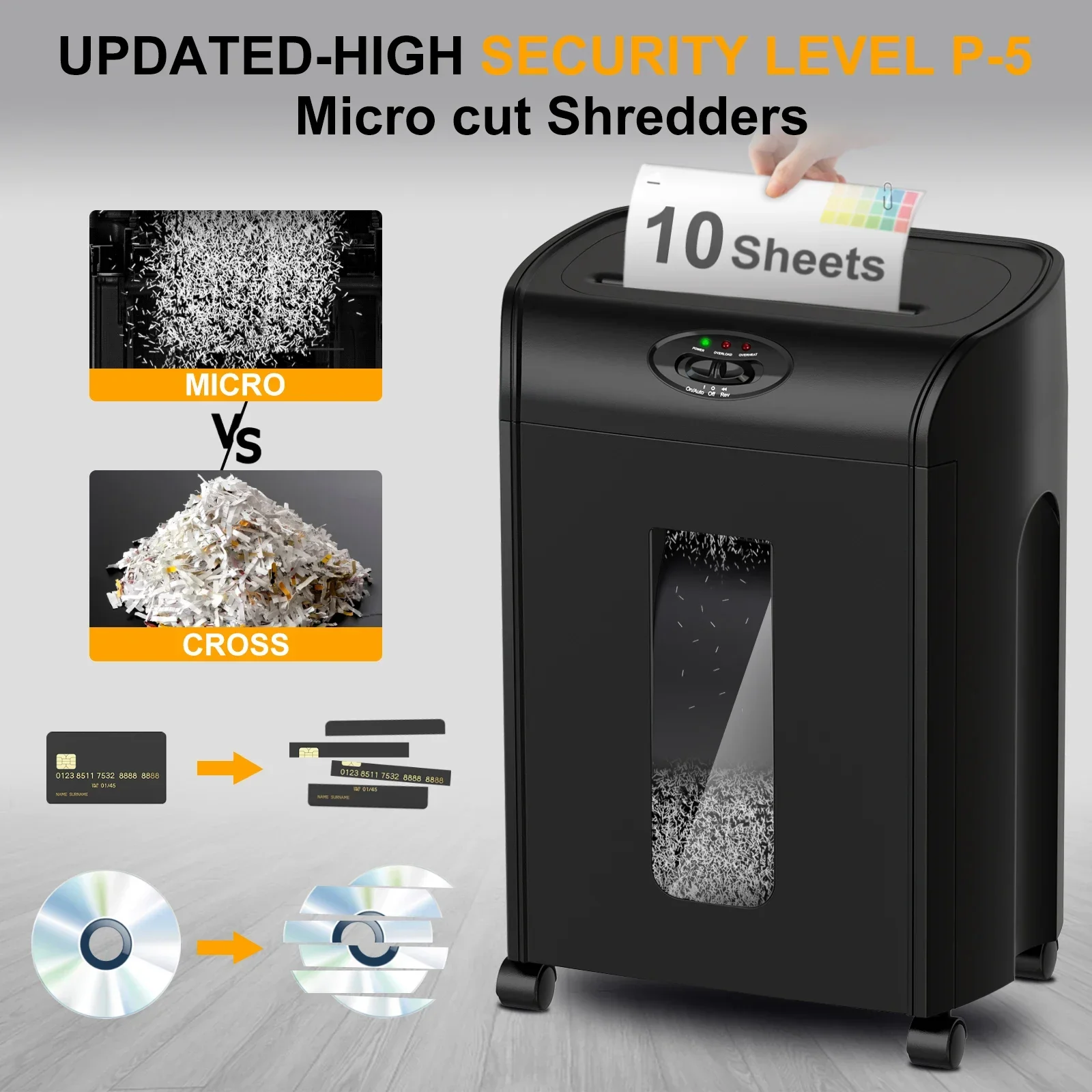 CD290P  10  Sheets  Micro Cut  - огляд і ціна Paper Shredder Micro