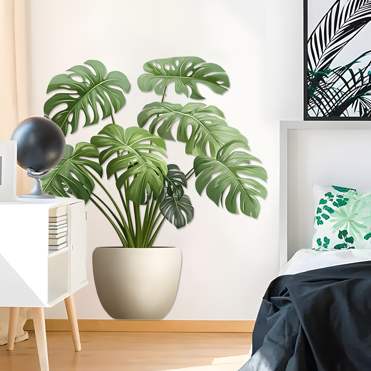 3D Sticker Green Plant Pot Wal - огляд і ціна Home Office Wallpaper