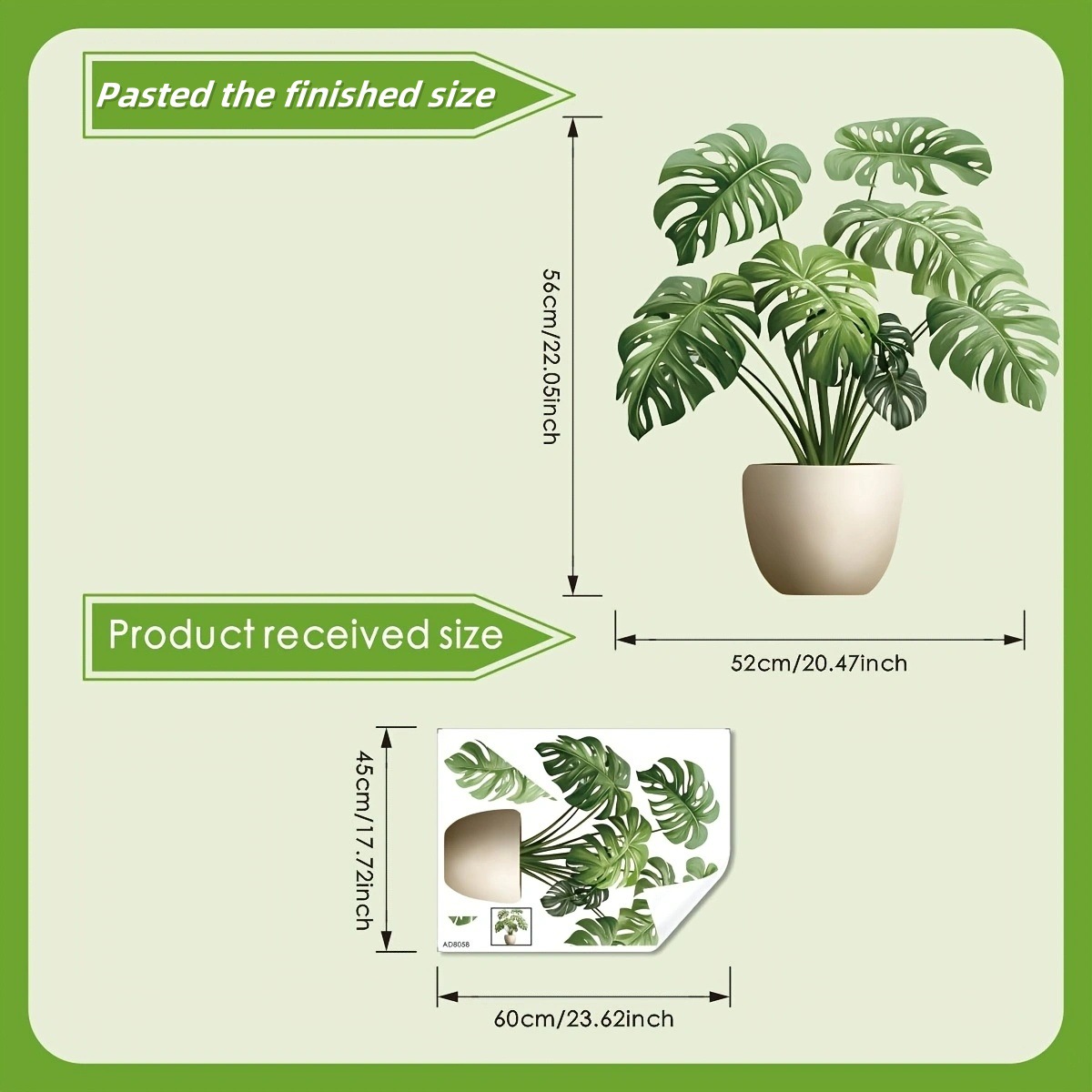 3D Sticker Green Plant Pot Wal - огляд і ціна Home Office Wallpaper