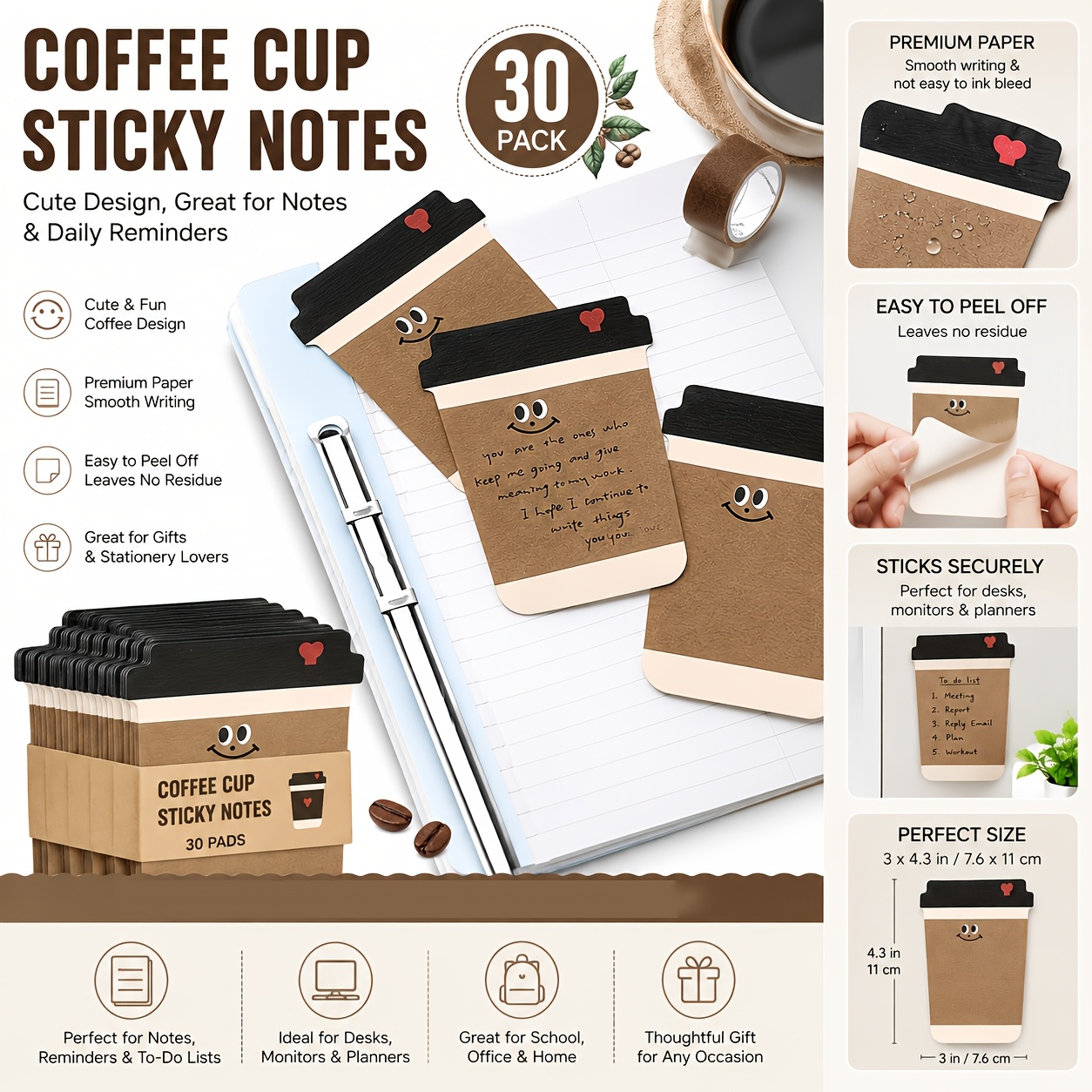 Funny Coffee Pattern Sticky No - огляд і ціна Sticky Note Dispenser