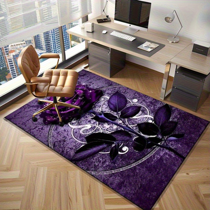 Purple Leaf Rug for Elegant Of - огляд і ціна Home Office Interior Design