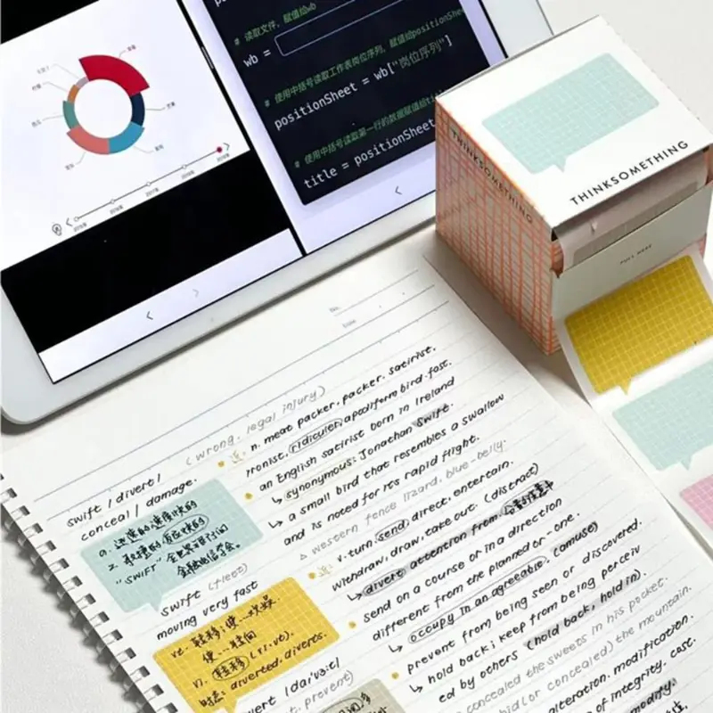 100PCS/Set Pull-out Memo Pad C - огляд і ціна Sticky Note Dispenser