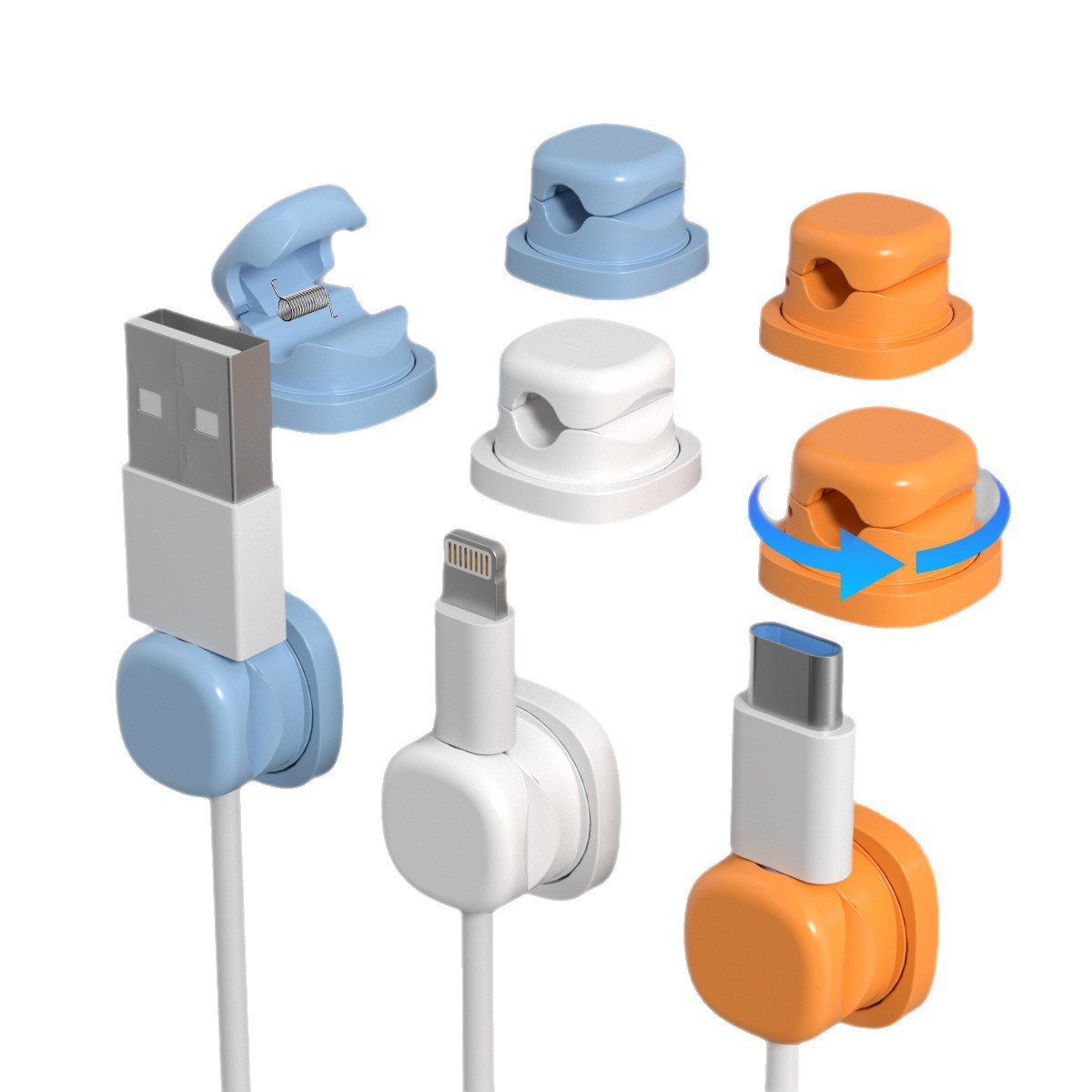 6Pcs Multi Color Rotatable Cab - огляд і ціна Cable Management Box