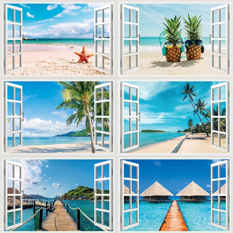 3D Wall Stickers Fake Window S - огляд і ціна Home Office Wallpaper