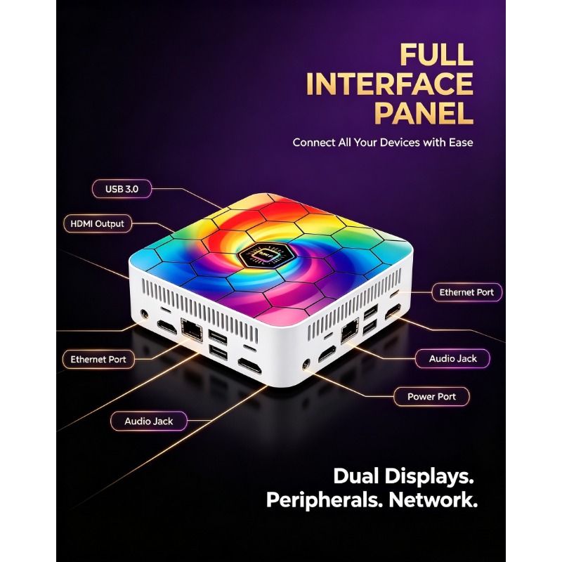 Multicolored Slim Mini PC Core - огляд і ціна Home Office Windows 11