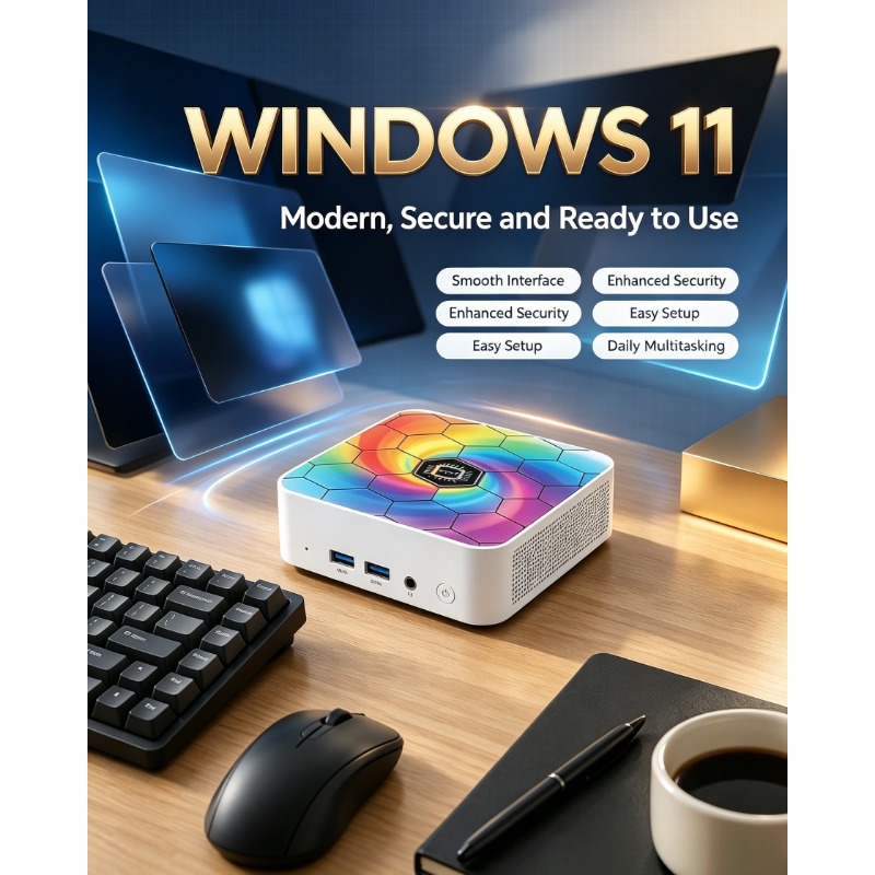 Multicolored Slim Mini PC Core - огляд і ціна Home Office Windows 11